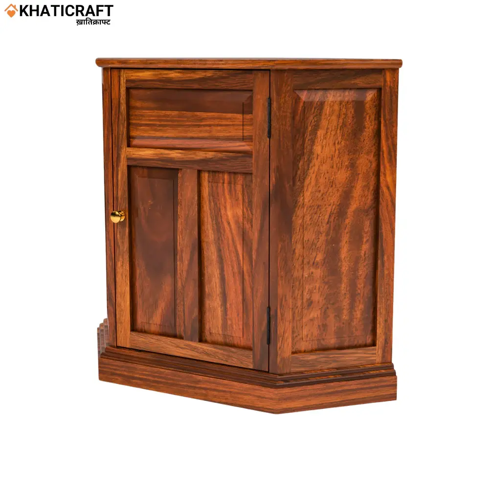 Ziya Solid Wood Sheesham Corner Cabinet(BTM)-2