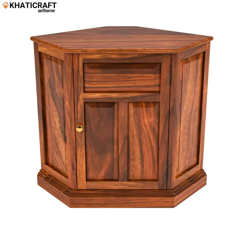 Ziya Solid Wood Sheesham Corner Cabinet(BTM)-3