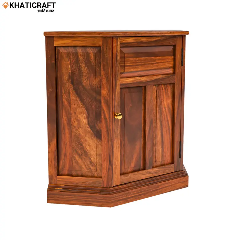 Ziya Solid Wood Sheesham Corner Cabinet(BTM)-4