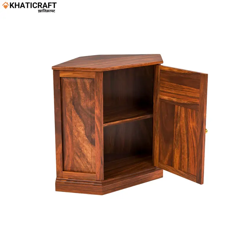 Ziya Solid Wood Sheesham Corner Cabinet(BTM)-6