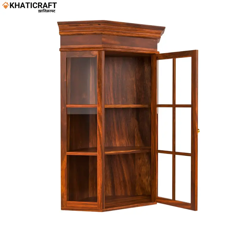 Ziya Solid Wood Sheesham Corner Cabinet(TOP)-3