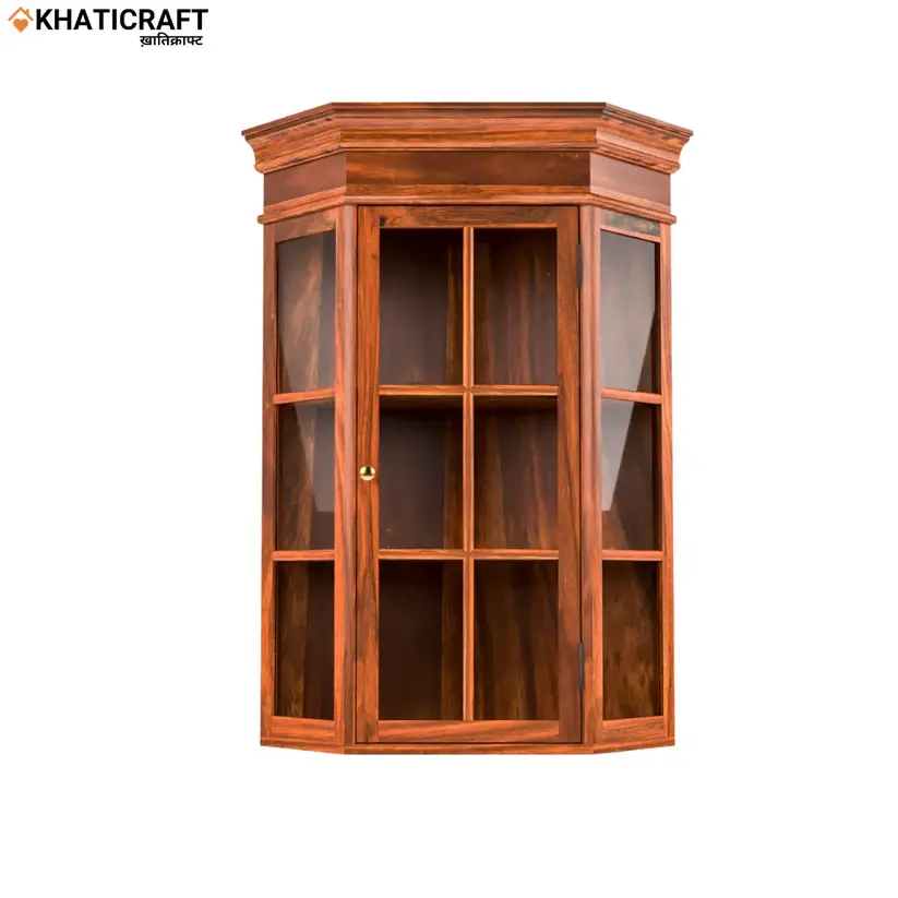 Ziya Solid Wood Sheesham Corner Cabinet(TOP)-4