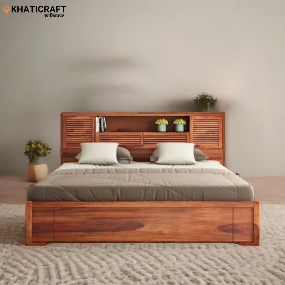 Arya Solid Wood Bed King Size Box Storage