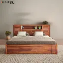 Arya Solid Wood Bed King Size Box Storage