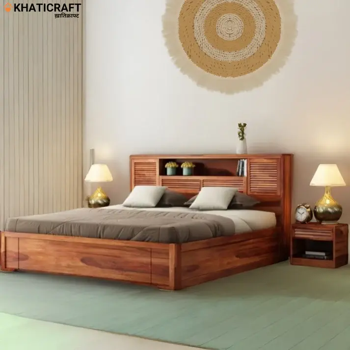 Arya Solid Wood Bed King Size Box Storage