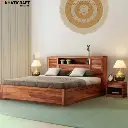 Arya Solid Wood Bed King Size Box Storage