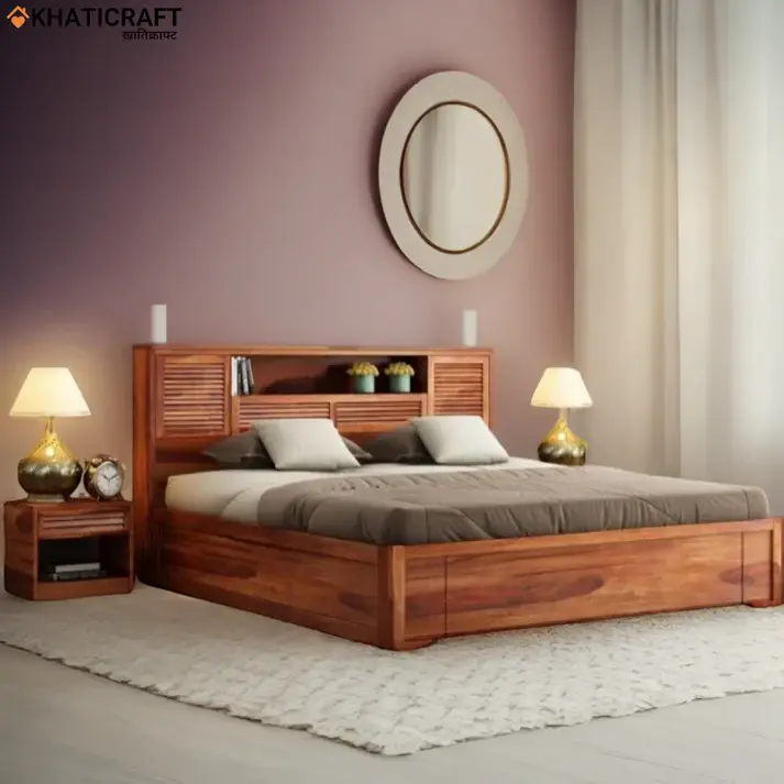 Arya Solid Wood Bed King Size Box Storage
