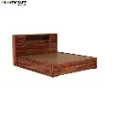 Arya Solid Wood Bed King Size Box Storage