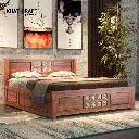 Chitra Solid Wood Bed King Size Box Storage