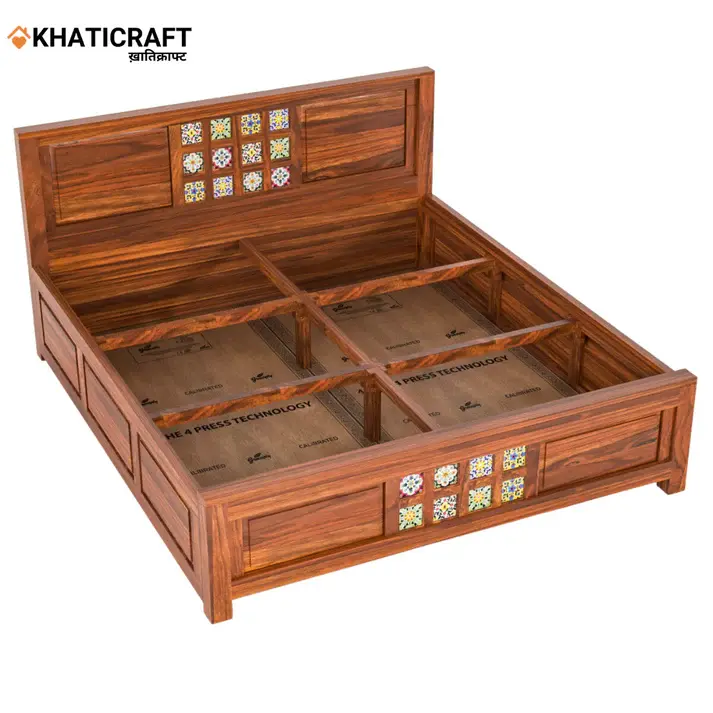 Chitra Solid Wood Bed King Size Box Storage