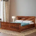 Daksha Solid Wood Bed King Size Box Storage