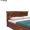 Daksha Solid Wood Bed King Size Box Storage