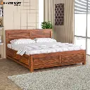 Dhara Solid Wood Bed King Size Box Storage
