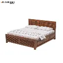 Dhara Solid Wood Bed King Size Box Storage side angle