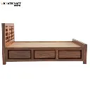 Giri Solid Wood Bed King Size Box Storage side view