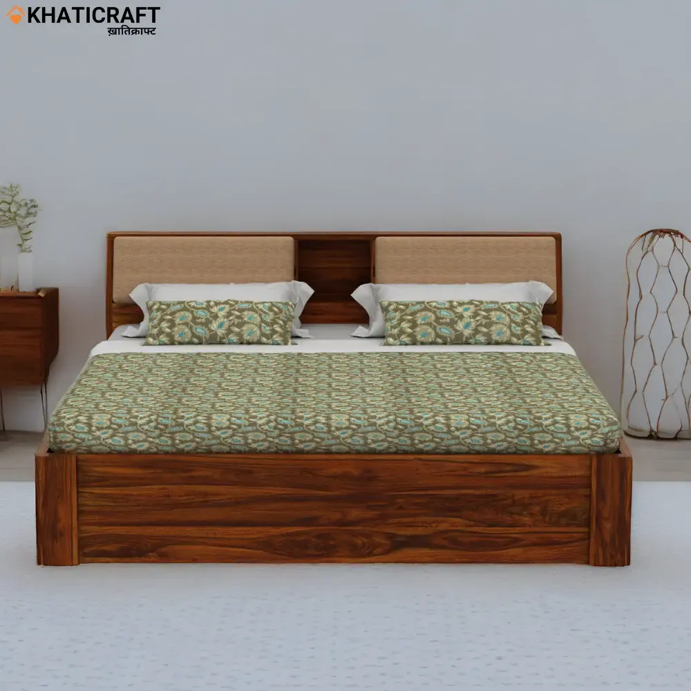 Ikshya Solid Wood Bed King Size Box Storage