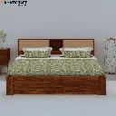 Ikshya Solid Wood Bed King Size Box Storage