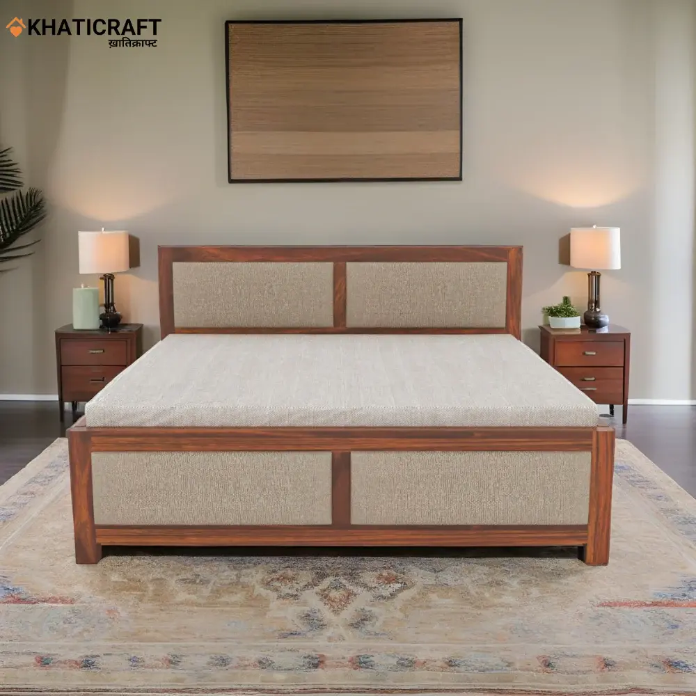 Kalp Solid Wood Bed King Size Box Storage