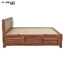 Kalp Solid Wood Bed King Size Box Storage