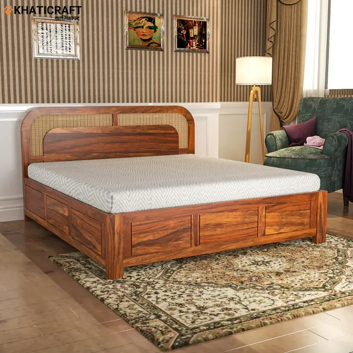 Naira Solid Wood Bed King Size Box Storage