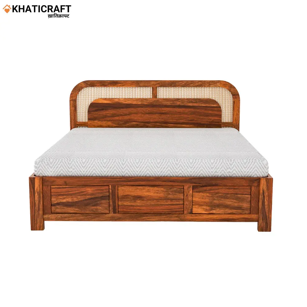 Naira Solid Wood Bed King Size Box Storage