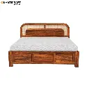 Naira Solid Wood Bed King Size Box Storage