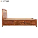 Naira Solid Wood Bed King Size Box Storage side view
