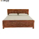 Stupa Solid Wood Bed King Size Box Storage