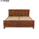 Stupa Solid Wood Bed King Size Box Storage