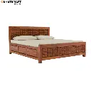 Stupa Solid Wood Bed King Size Box Storage