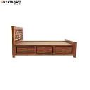 Stupa Solid Wood Bed King Size Box Storage