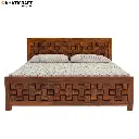 Niwar Solid Wood Bed Queen Size Box Storage