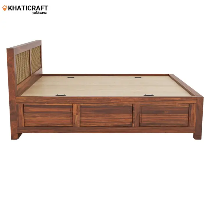 Rukm Solid Wood Bed King Size Box Storage