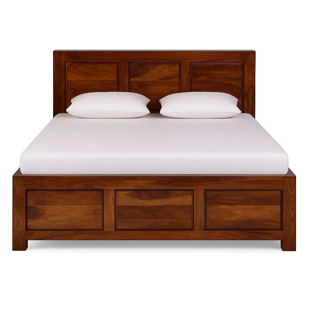 Hina Solid Wood Bed Queen Size Box Storage