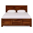 Hina Solid Wood Bed Queen Size Box Storage