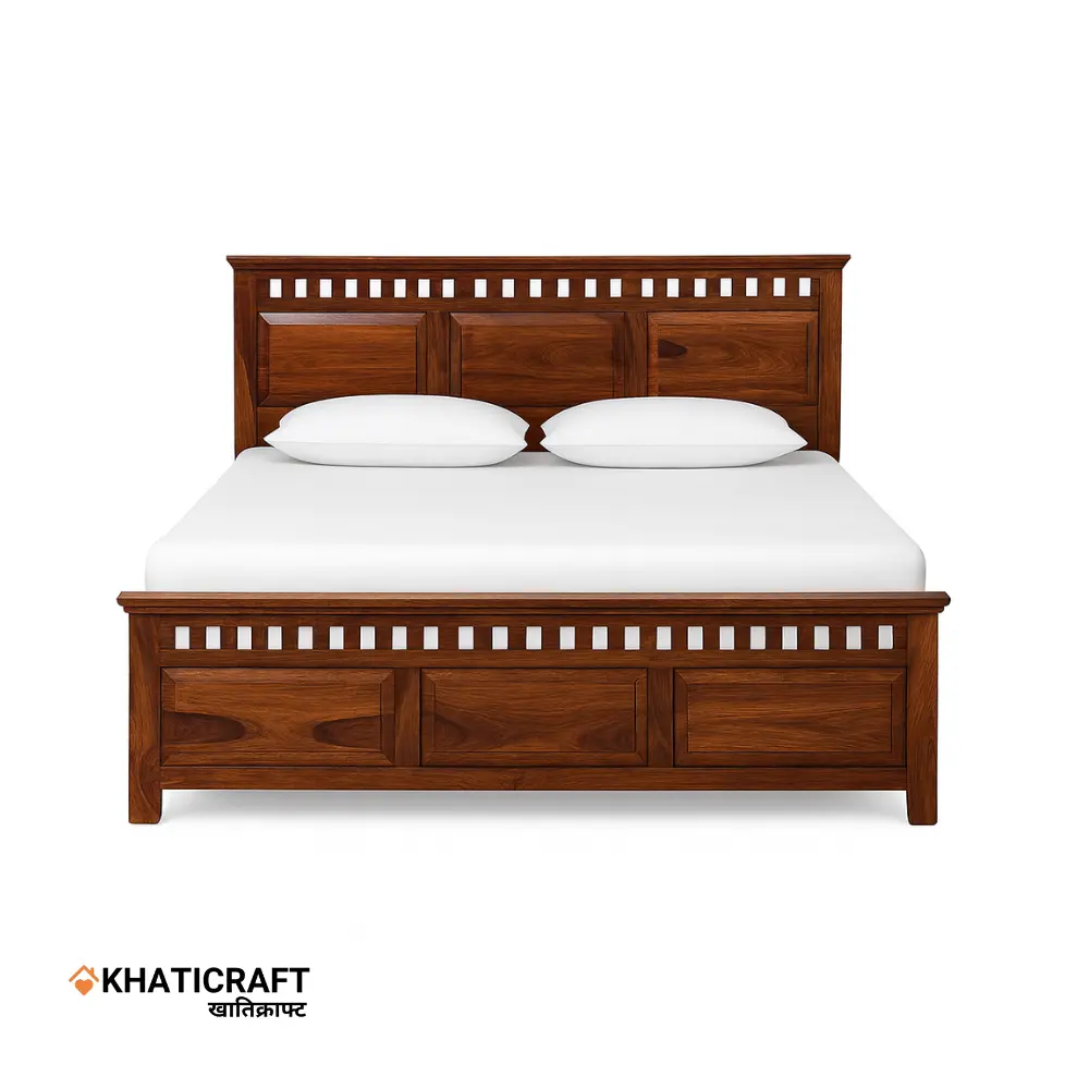 Kuber Solid Wood Bed King Size Box Storage