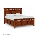 Kuber Solid Wood Bed Queen Size Box Storage