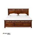 Kuber Solid Wood Bed Queen Size Box Storage
