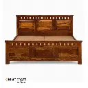 Kuber Solid Wood Bed King Size Without Storage