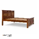 Kuber Solid Wood Bed King Size Without Storage