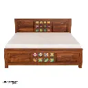 Chitra Solid Wood Bed King Size Without Storage