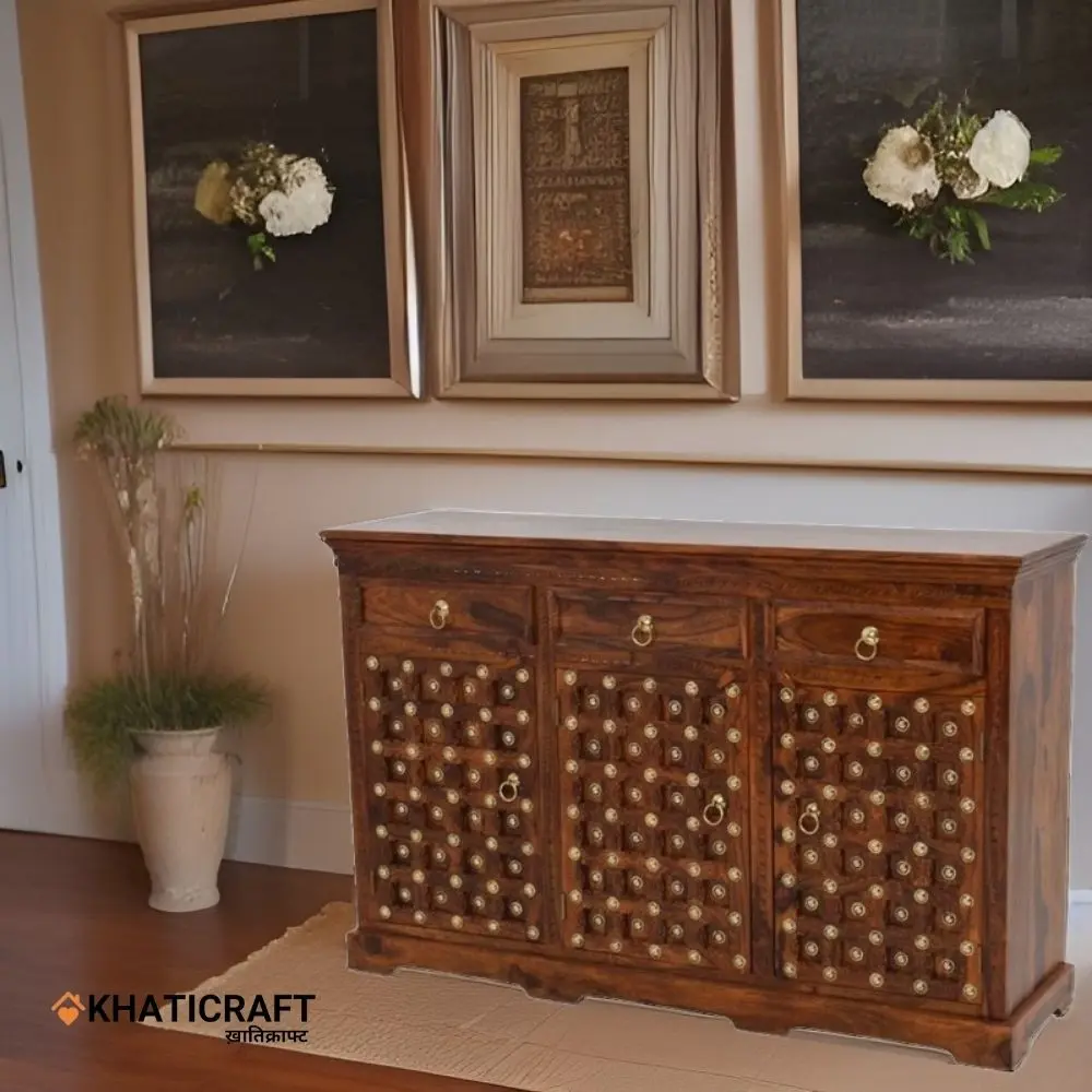 Tamra Solid Wood Sheesham Sideboard by Khaticraft (2).webp