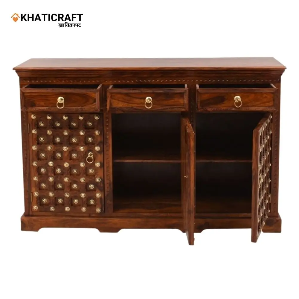 Tamra Solid Wood Sheesham Sideboard by Khaticraft (3).webp