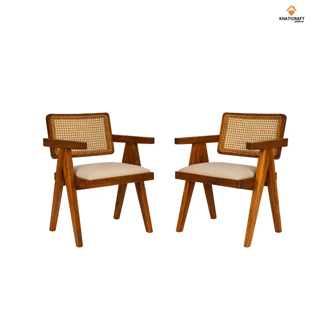 Rukm Armrest Sheesham Wood Chairs Set Of 2