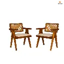 Rukm Armrest Sheesham Wood Chairs Set Of 2