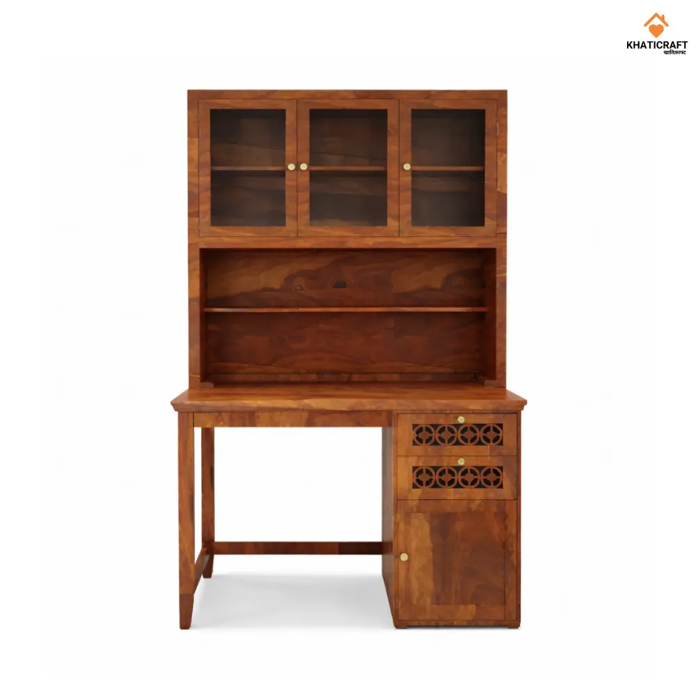 Mira Study Table with Bookshelf