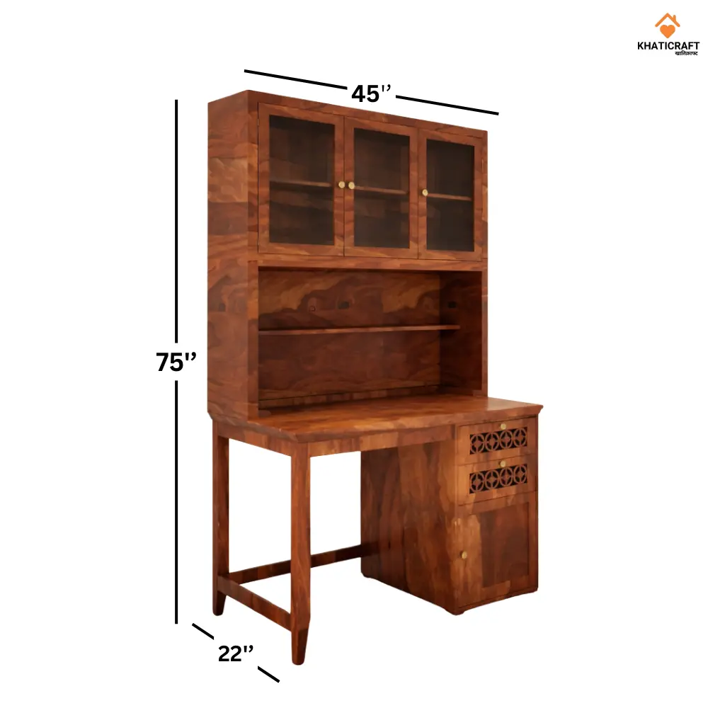 Mira Study Table with Bookshelf