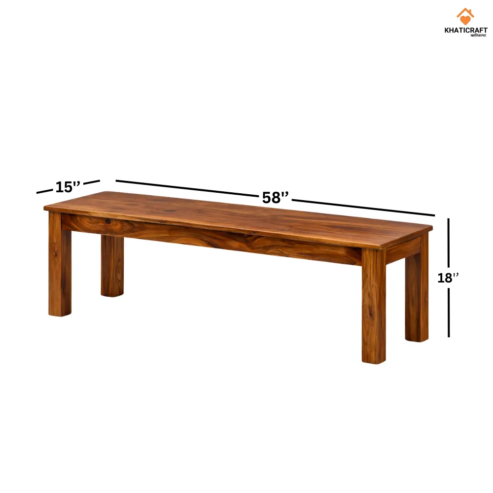 Hina Solid Sheesham Wood Bench