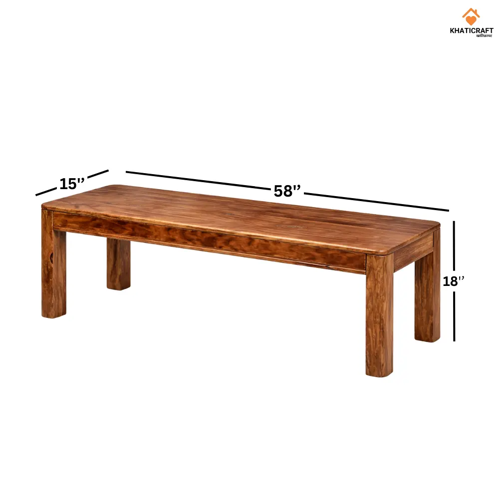 6.Rami Solid Sheesham Wood Bench