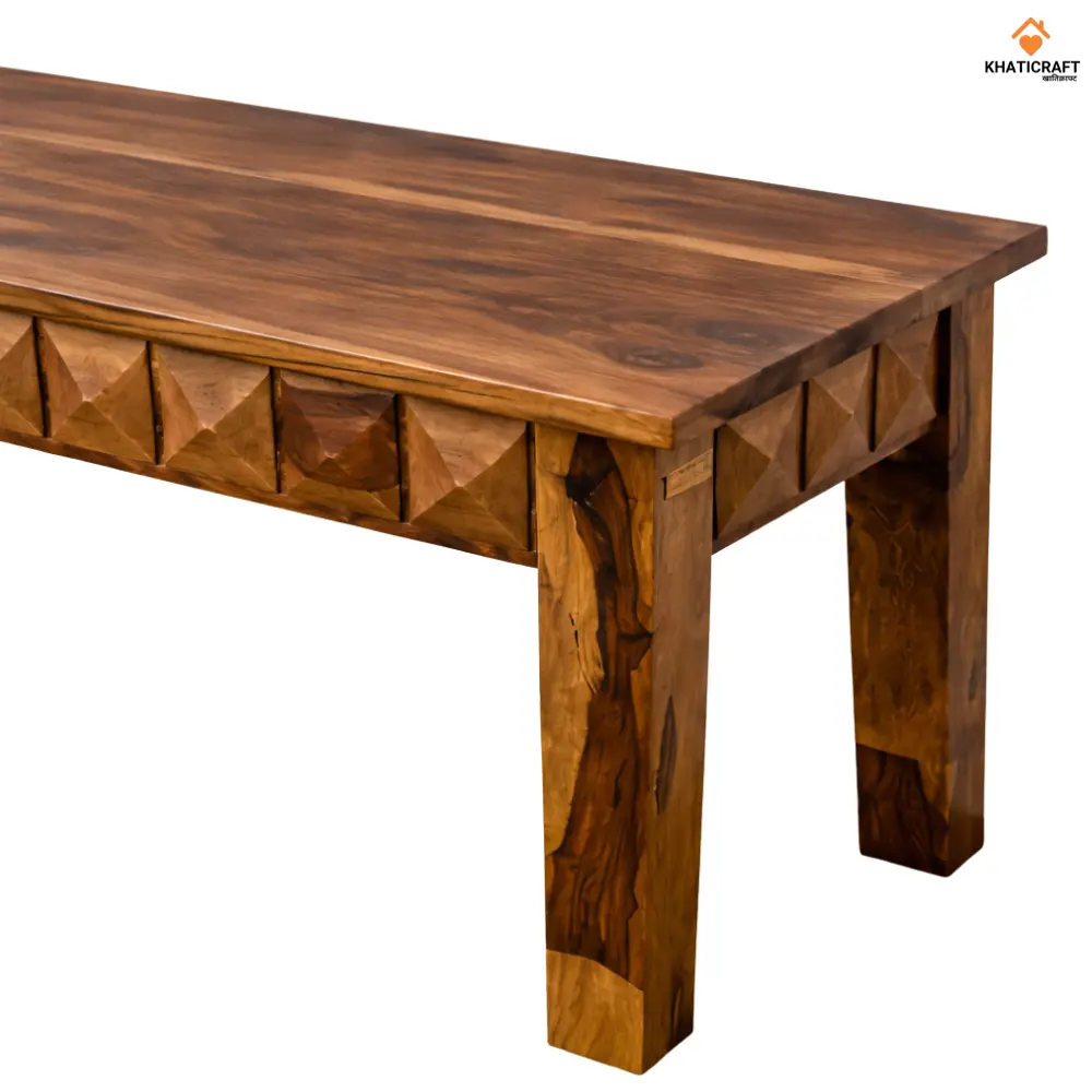 Stupa Solid Sheesham Wood Bench